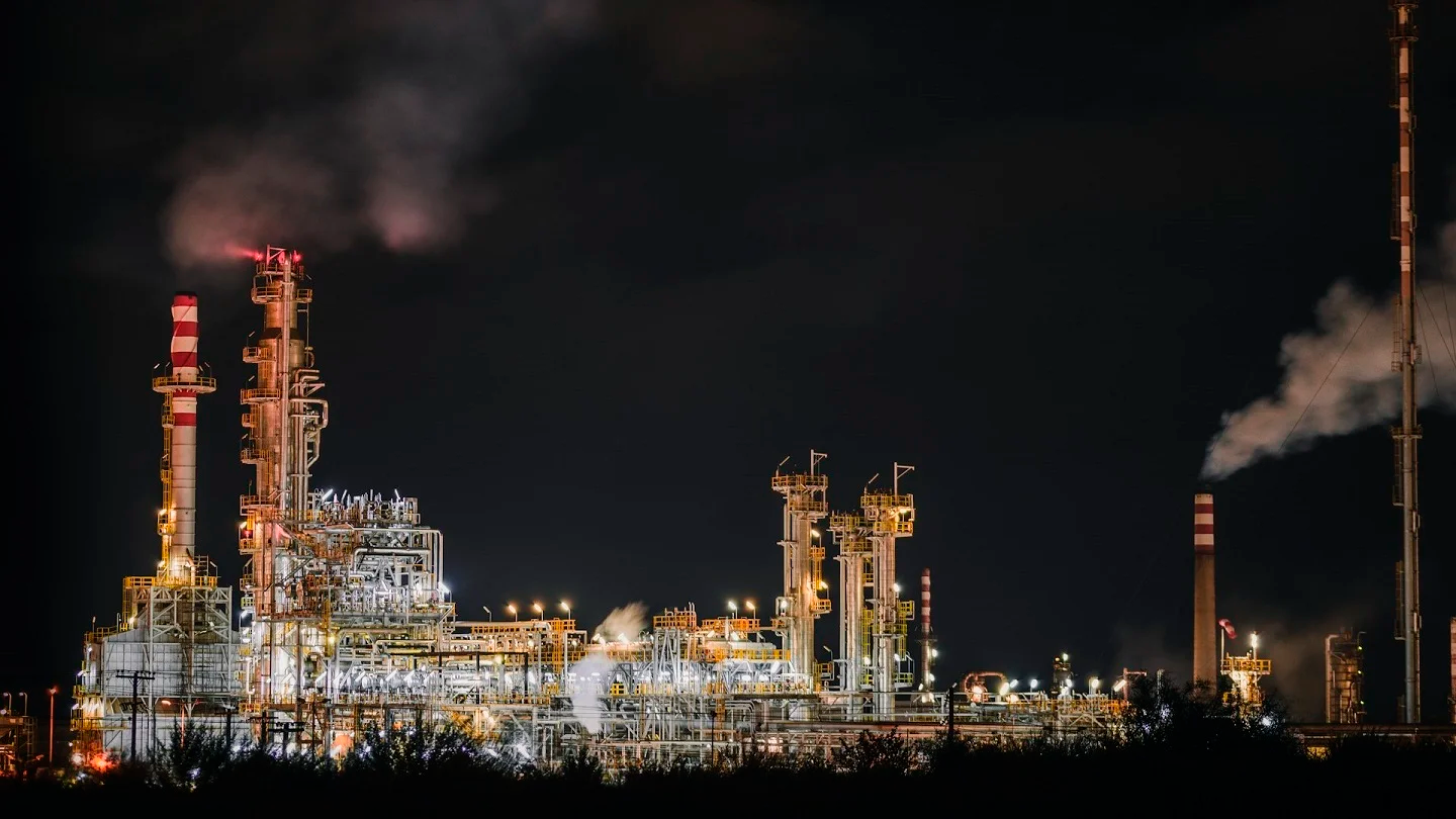 Industrial facility at night